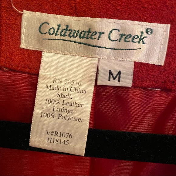 ❌ SOLD ❌ Coldwater Creek red leather zip jacket - Picture 2 of 5